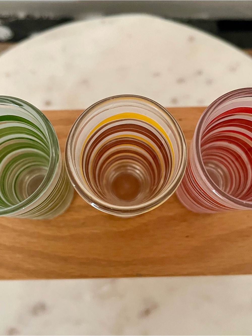 Vintage Cerve Italy Circleware Striped Shot Glasses - Set of 3 MCM Retro - Picture 5 of 7